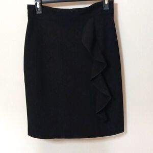 Wrapper ruffle black pencil skirt size 7